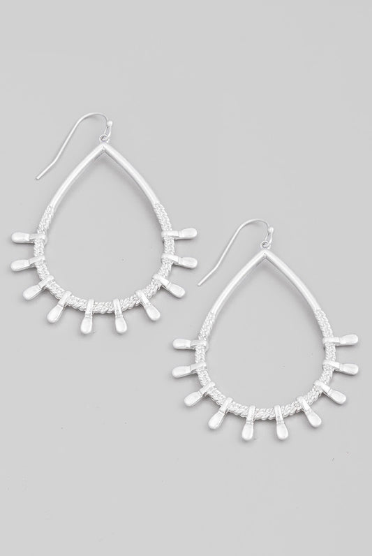 Teardrop Hook Earrings | Silver