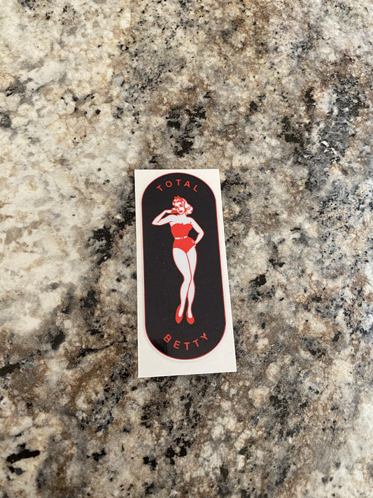 TOTAL BETTY Pin-Up Girl Vinyl Sticker | Red