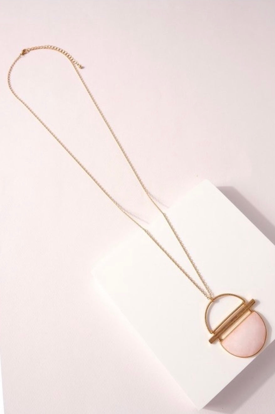 Long Stone Necklace | Blush